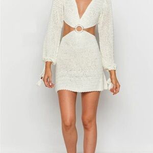 Cleo Crochet Dress - White